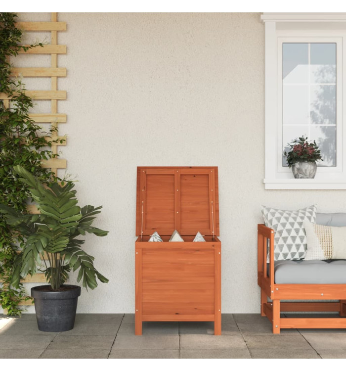 Boîte de rangement jardin marron 50x49x56,5cm bois massif sapin | Mobilier & Déco
