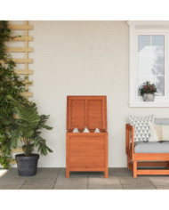 Boîte de rangement jardin marron 50x49x56,5cm bois massif sapin | Mobilier & Déco