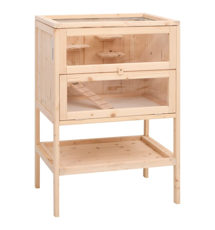 Cage à hamster 55x40x80 cm bois massif de sapin | Mobilier & Déco