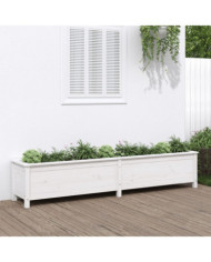 Lit surélevé de jardin blanc 199,5x40x39 cm bois de pin massif | Mobilier & Déco