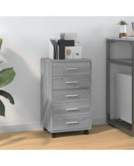 Armoire à tiroirs avec roulettes Sonoma gris Bois d'ingénierie | Mobilier & Déco