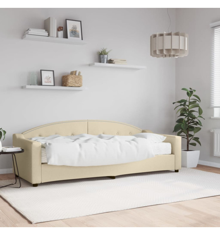 Lit de jour avec matelas crème 80x200 cm tissu | Mobilier & Déco