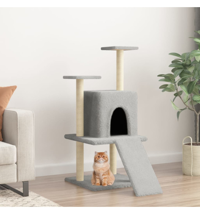 Arbre à chat avec griffoirs en sisal gris clair 110 cm | Mobilier & Déco