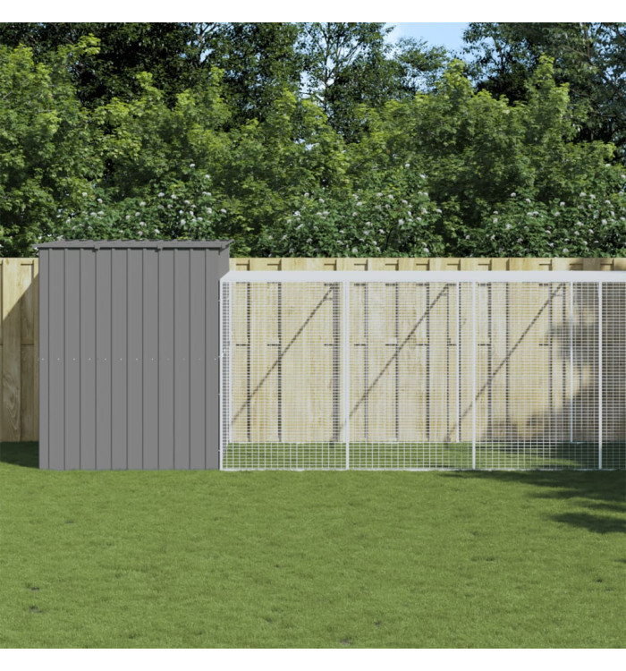 Niche pour chien avec cour gris clair 214x1273x181 cm | Mobilier & Déco