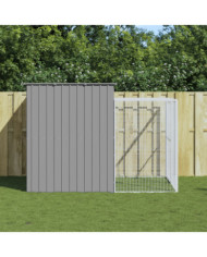Niche pour chien avec cour gris clair 214x253x181 cm | Mobilier & Déco