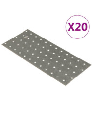 Plaques perforées 20 pcs 2 mm 240x100 mm acier galvanisé | Mobilier & Déco