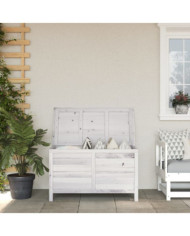 Boîte de rangement de jardin blanc bois massif de sapin | Mobilier & Déco