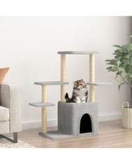 Arbre à chat avec griffoirs en sisal gris clair 97,5 cm | Mobilier & Déco