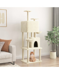 Arbre à chat avec griffoirs en sisal Crème 180 cm | Mobilier & Déco