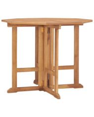 Table à dîner pliable de jardin Ø90x75 cm Bois de teck solide | Mobilier & Déco