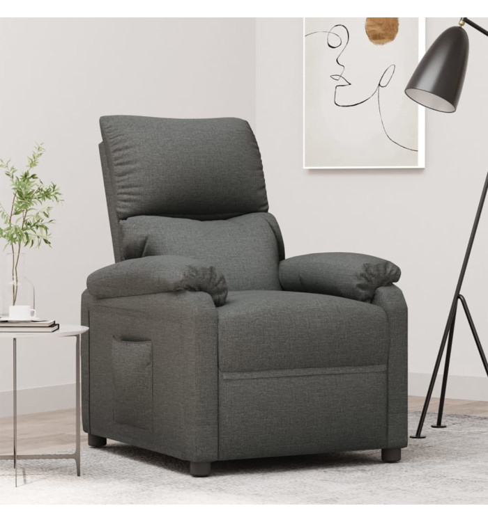 Fauteuil inclinable Gris foncé Tissu | Mobilier & Déco