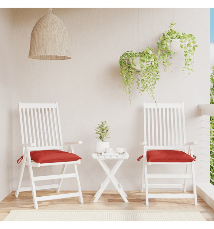 Coussins de chaise lot de 2 rouge 40x40x7 cm tissu oxford | Mobilier & Déco