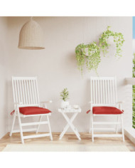 Coussins de chaise lot de 2 rouge 40x40x7 cm tissu oxford | Mobilier & Déco