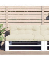 Coussins de palette lot de 2 crème tissu | Mobilier & Déco