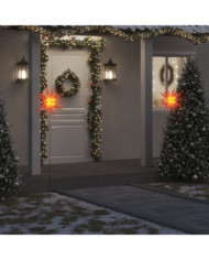 Lumières de Noël avec piquets 3 pcs LED pliable rouge 57 cm | Mobilier & Déco