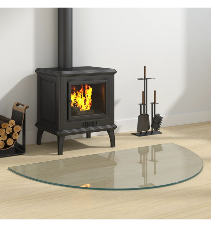 Plaque de verre de cheminée Demi-rond 1000x600 mm | Mobilier & Déco