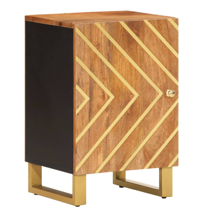 Armoire bain marron et noir 38x33,5x58 cm bois massif manguier | Mobilier & Déco
