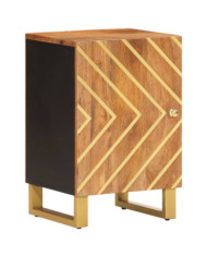 Armoire bain marron et noir 38x33,5x58 cm bois massif manguier | Mobilier & Déco
