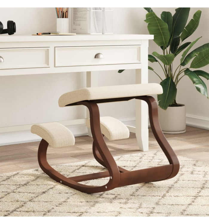 Chaise assis-genoux crème 48x71x51 cm contreplaqué de bouleau | Mobilier & Déco