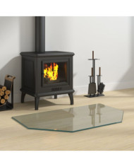 Plaque de verre pour cheminée hexagonale 80x50 cm | Mobilier & Déco