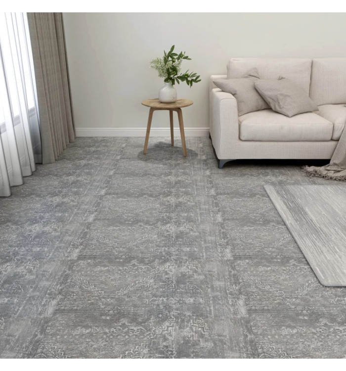Dalles de plancher autoadhésives 55 pcs PVC 5,11 m² gris béton | Mobilier & Déco