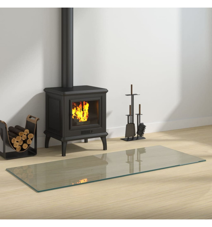 Plaque de verre pour cheminée rectangulaire 120x50 cm | Mobilier & Déco
