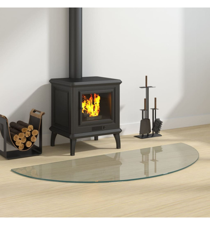 Plaque de verre de cheminée Demi-rond 1200x500 mm | Mobilier & Déco
