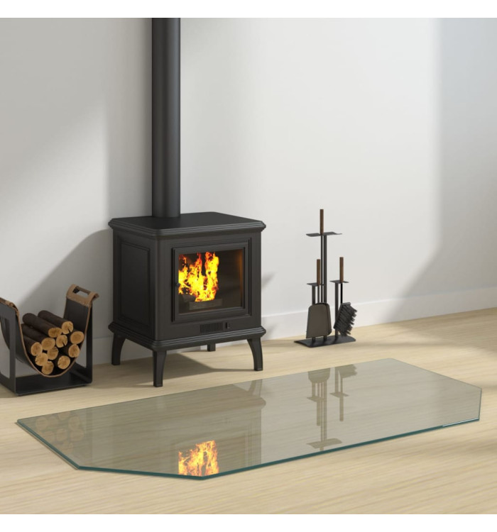 Plaque de verre pour cheminée hexagonale 120x60 cm | Mobilier & Déco