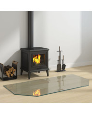 Plaque de verre pour cheminée hexagonale 120x60 cm | Mobilier & Déco