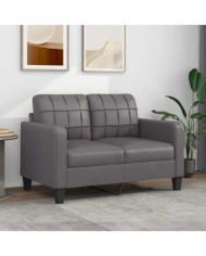 Canapé à 2 places Gris 120 cm Similicuir | Mobilier & Déco
