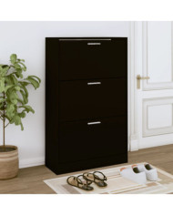 Armoire à chaussures Noir 63x24x103 cm Bois d'ingénierie | Mobilier & Déco