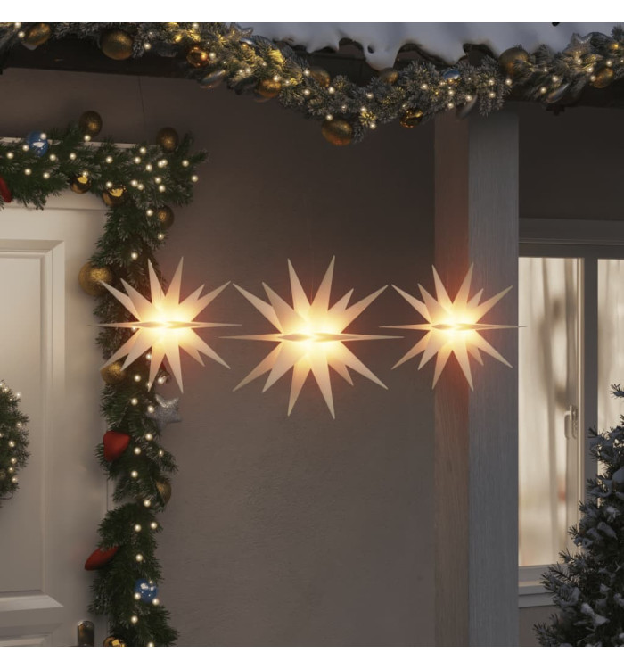 Lumières de Noël avec LED 3 pcs pliable blanc | Mobilier & Déco