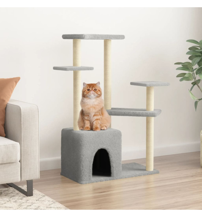 Arbre à chat avec griffoirs en sisal gris clair 107,5 cm | Mobilier & Déco