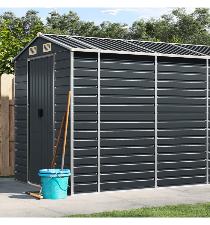 Abri de jardin anthracite 191x810x198 cm acier galvanisé | Mobilier & Déco