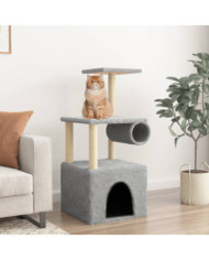 Arbre à chat avec griffoirs en sisal gris clair 109,5 cm | Mobilier & Déco