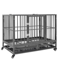 Cage pour chiens avec roues Acier 92x62x76 cm | Mobilier & Déco