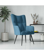 Chaise de relaxation Bleu Velours | Mobilier & Déco