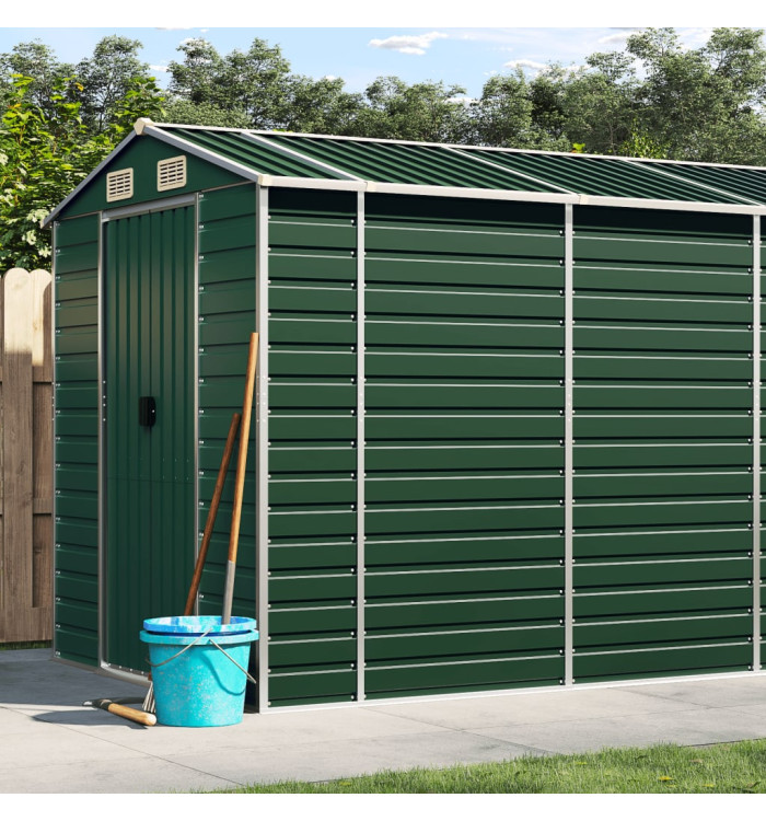 Abri de jardin vert 191x895x198 cm acier galvanisé | Mobilier & Déco