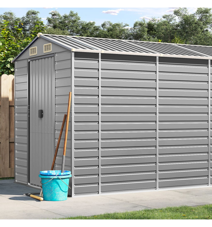 Abri de jardin gris clair 191x725x198 cm acier galvanisé | Mobilier & Déco