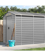 Abri de jardin gris clair 191x725x198 cm acier galvanisé | Mobilier & Déco