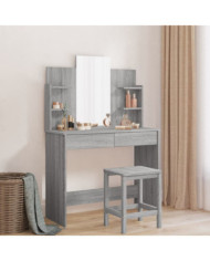 Coiffeuse avec miroir sonoma gris 96x39x142 cm | Mobilier & Déco