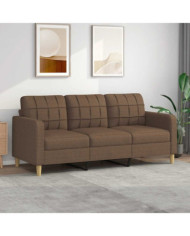 Canapé à 3 places Marron 180 cm Tissu | Mobilier & Déco