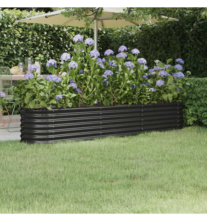 Lit surélevé de jardin Acier enduit de poudre Anthracite | Mobilier & Déco