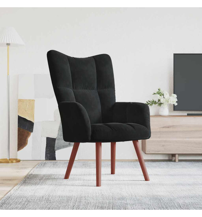 Chaise de relaxation Noir Velours | Mobilier & Déco
