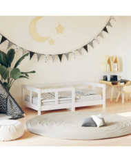 Cadre de lit pour enfant blanc 70x140 cm bois de pin massif | Mobilier & Déco