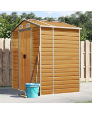 Abri de jardin marron clair 191x130x198 cm acier galvanisé | Mobilier & Déco