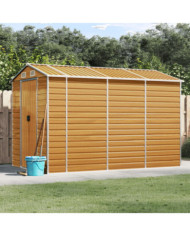 Abri de jardin marron clair 191x300x198 cm acier galvanisé | Mobilier & Déco