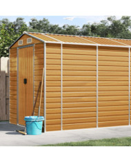Abri de jardin marron clair 191x725x198 cm acier galvanisé | Mobilier & Déco