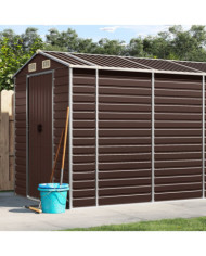 Abri de jardin marron 191x470x198 cm acier galvanisé | Mobilier & Déco