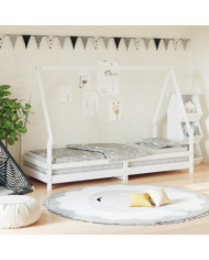 Cadre de lit pour enfants blanc 90x200 cm bois de pin massif | Mobilier & Déco